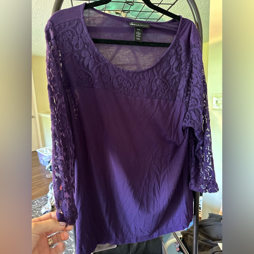 Women’s purple lacy shirt